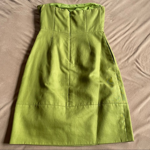 J Crew Strapless Dress - Chartreuse Green, Size 2 - Picture 7 of 7